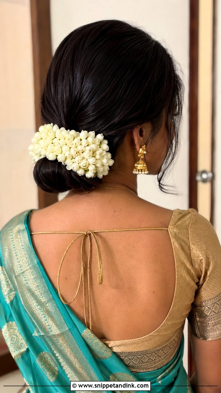 South Indian Bridesmaid Short Hair Bun - Snippet and Ink - 20 South Indian Bridesmaid Hairstyle Ideas