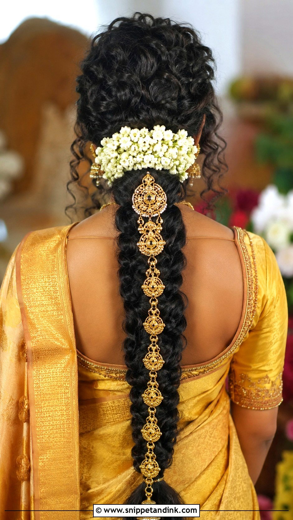 South Indian Curly Bridal Braid - Snippet and Ink - 20 Indian Curly Hair Bridal Hairstyles