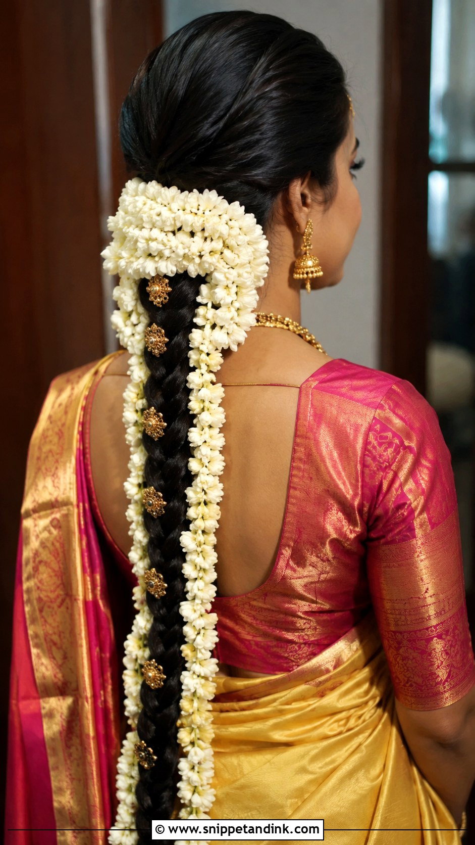 South Indian Fishtail Braid With Jasmine - Snippet and Ink - 20 Indian Wedding Fish Braid Hairstyles