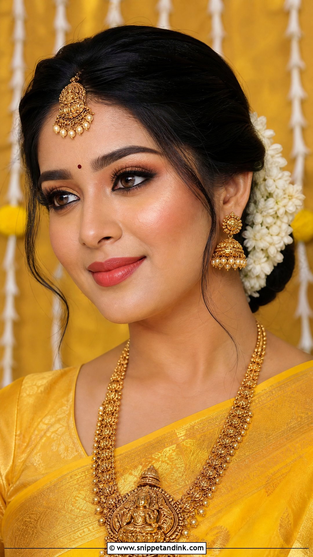 South Indian Haldi Bridal Makeup - Snippet and Ink - 25 Haldi Bridal Look Ideas