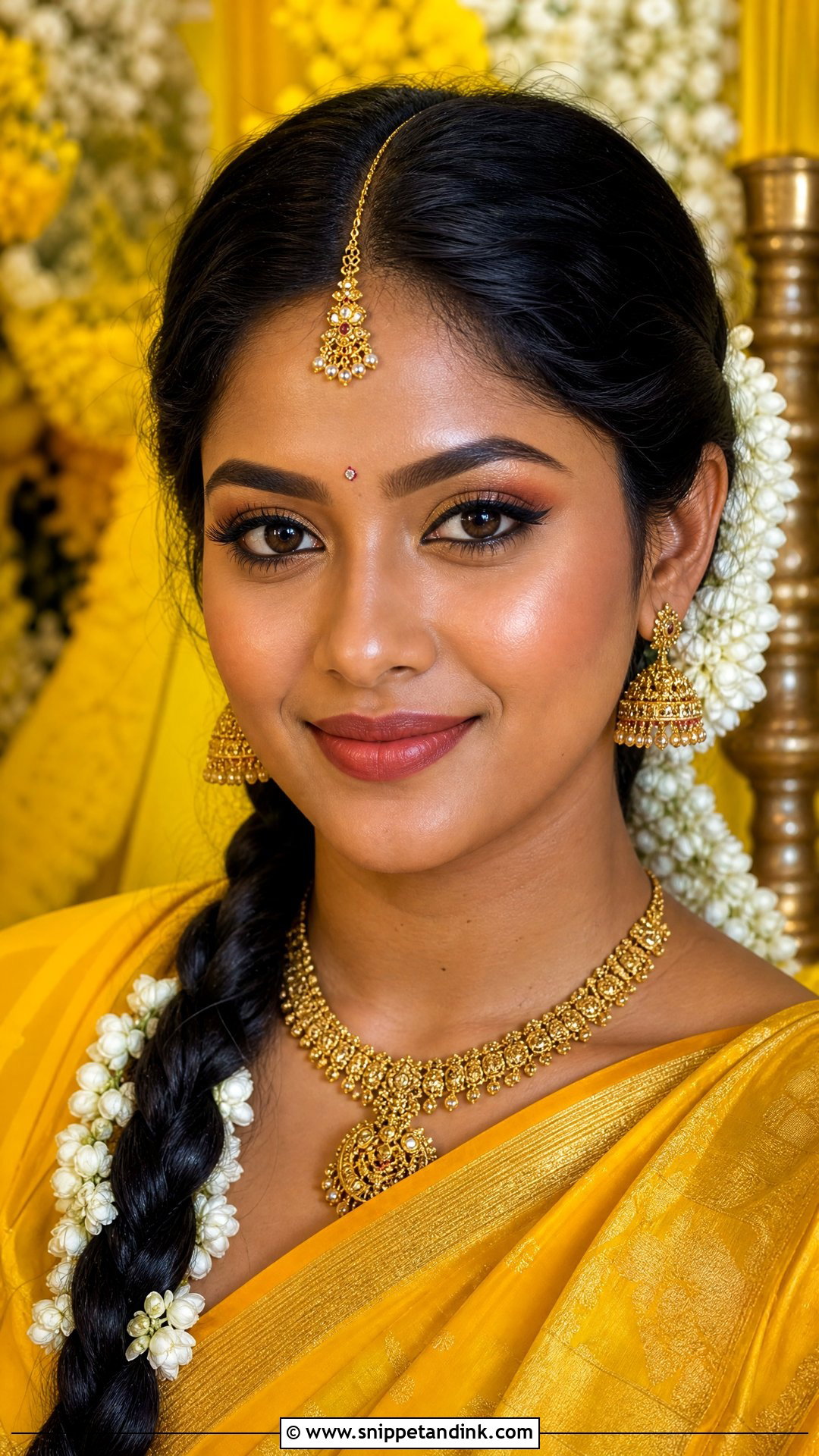 South Indian Haldi Makeup Look - Snippet and Ink - 25 Haldi Makeup Look for Bride Ideas