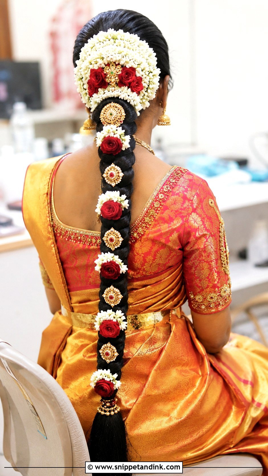 South Indian Wedding Braid With Flowers - Snippet and Ink - 15 Wedding Hairstyles for Long Hair with Flowers