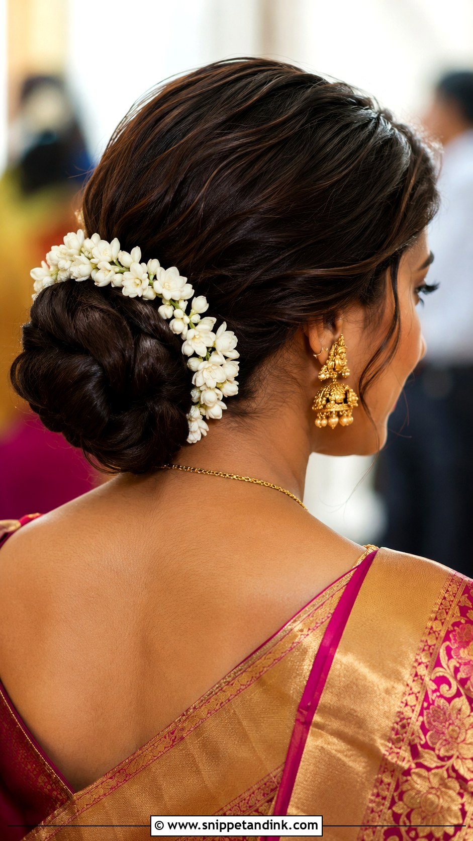 South Indian Wedding Guest Low Bun - Snippet and Ink - 15 South Indian Wedding Guest Hairstyles