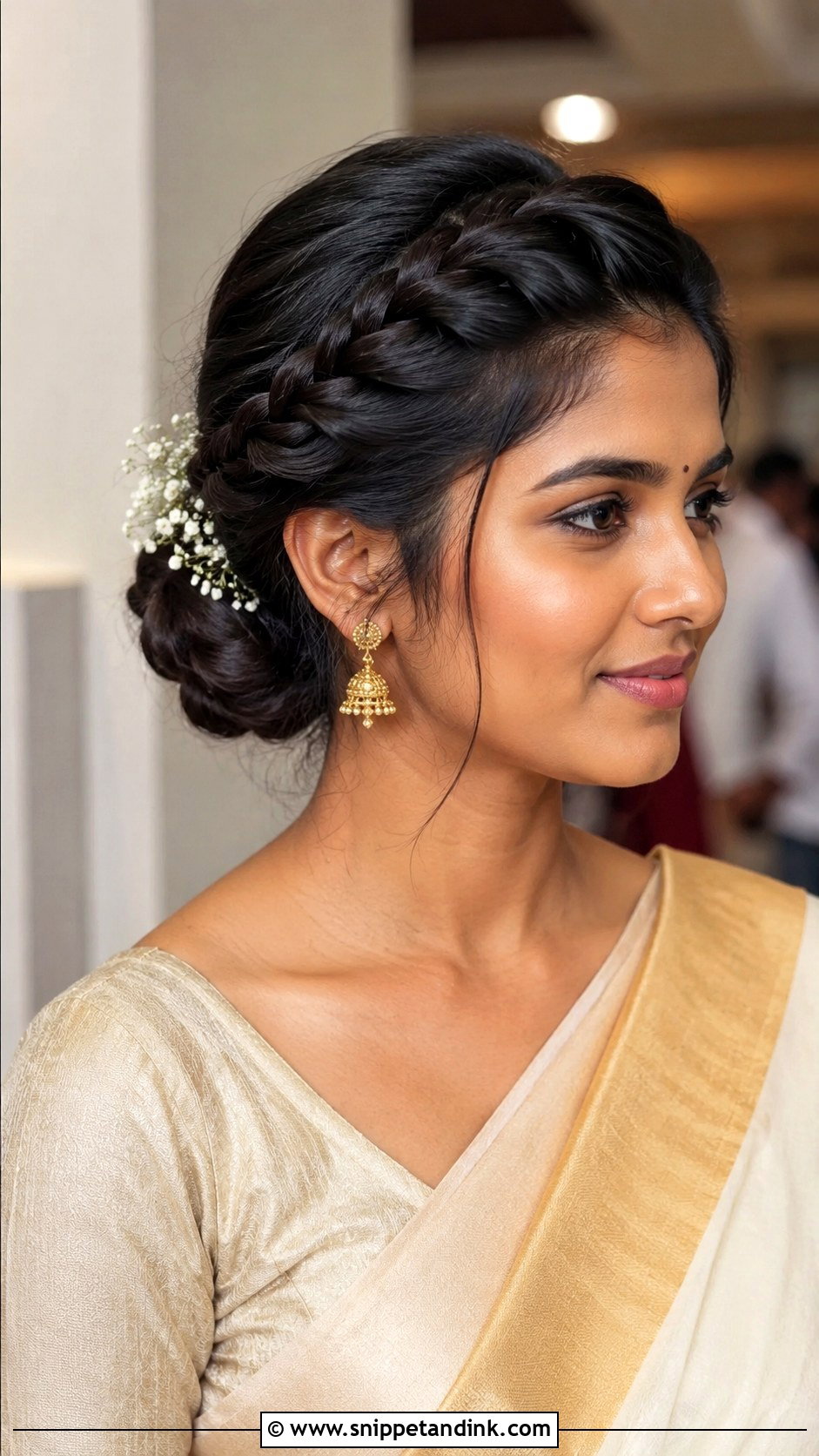South Indian Wedding Guest Side Swept Curls - Snippet and Ink - 15 South Indian Wedding Guest Hairstyles