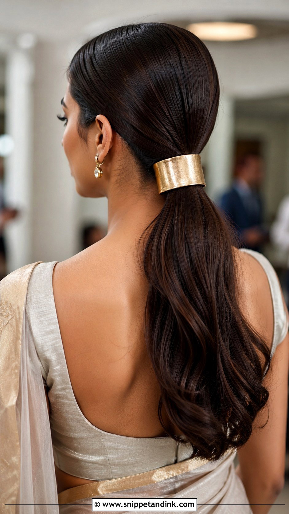 South Indian Wedding Guest Sleek Ponytail - Snippet and Ink - 15 South Indian Wedding Guest Hairstyles