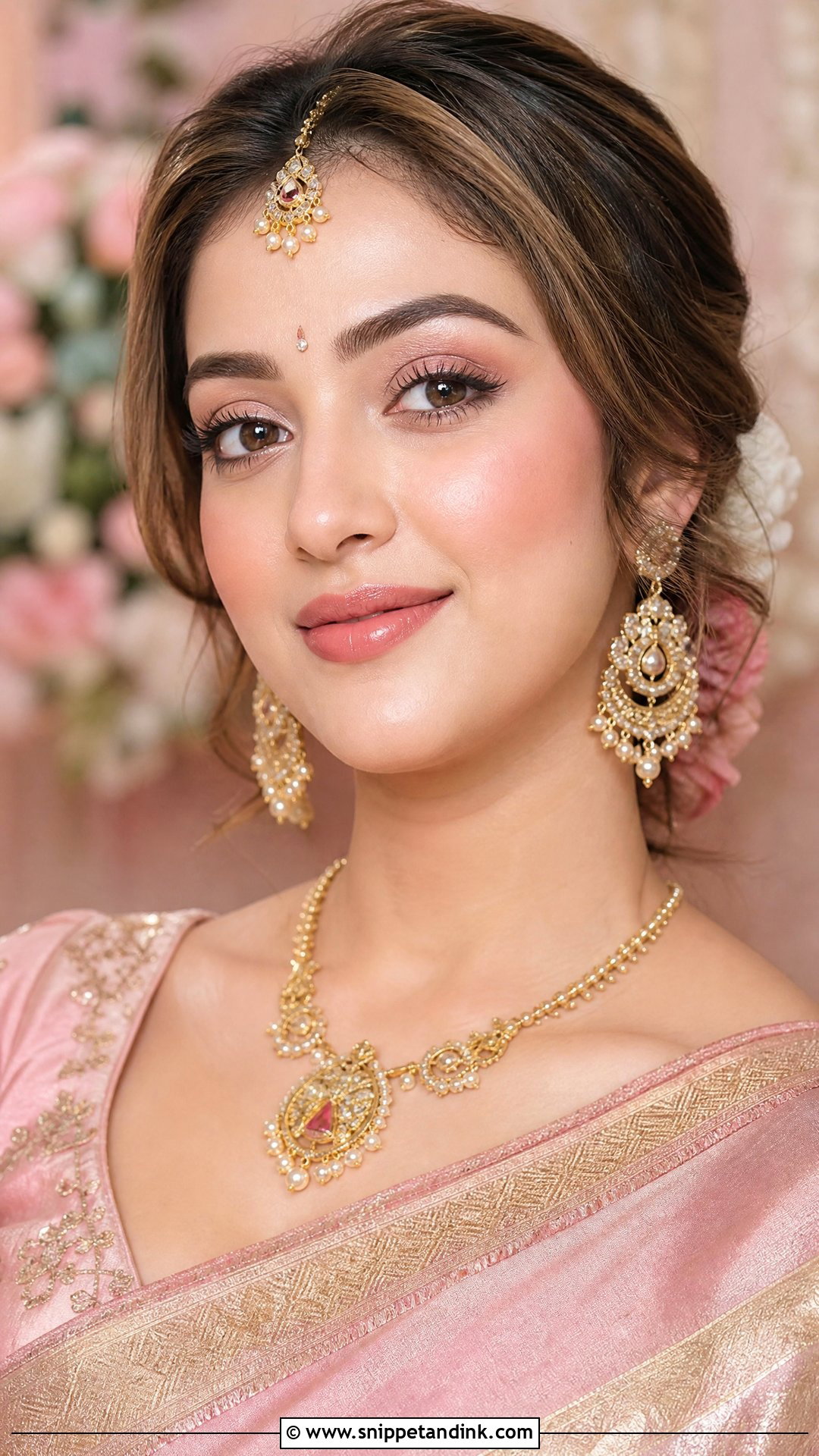 South Indian Wedding Makeup With Dewy Skin - Snippet and Ink - 20 South Indian Wedding Makeup Ideas