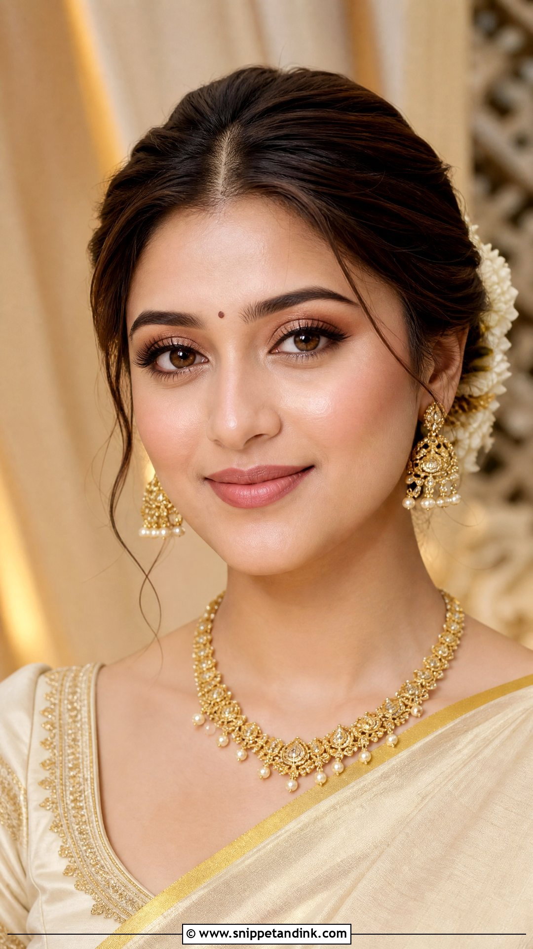 South Indian Wedding Makeup With Nude Lip - Snippet and Ink - 20 South Indian Wedding Makeup Ideas