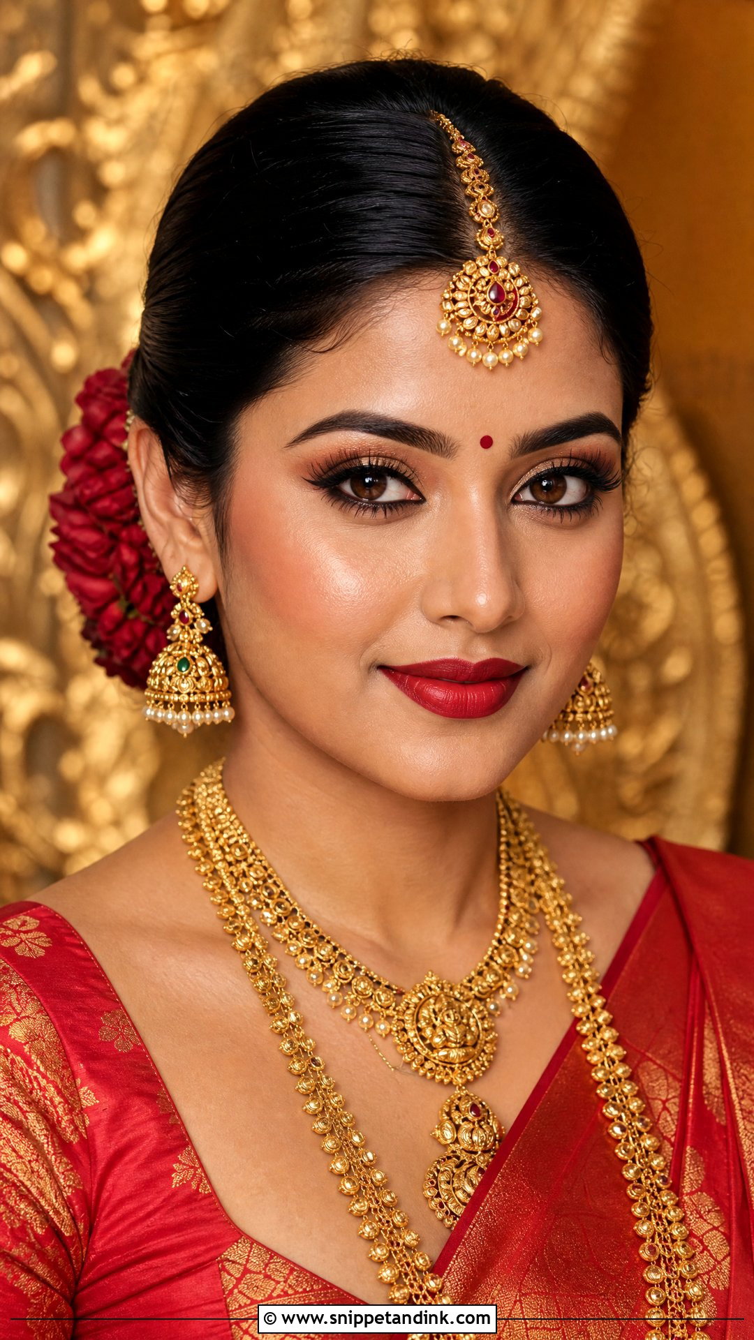 South Indian Wedding Makeup With Temple Jewelry - Snippet and Ink - 20 South Indian Wedding Makeup Ideas