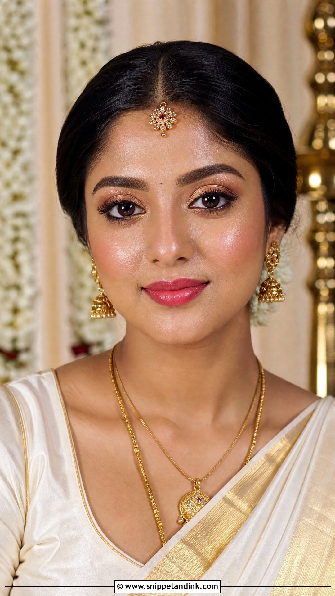 South Indian Wedding Makeup With White Saree - Snippet and Ink - 20 South Indian Wedding Makeup Ideas