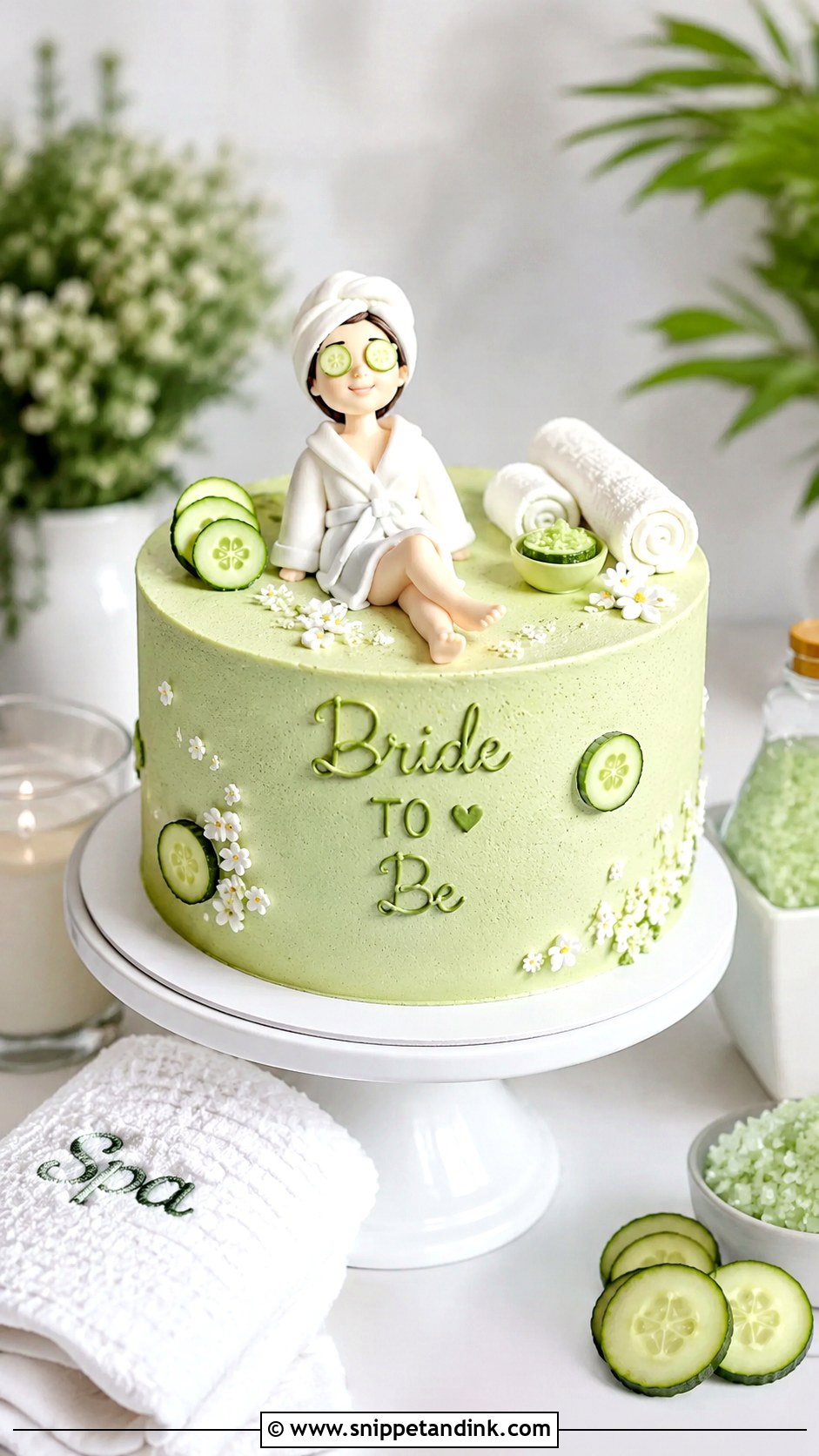 Spa Bachelorette Cake - Snippet and Ink - 20 Bachelorette Cake for Bride