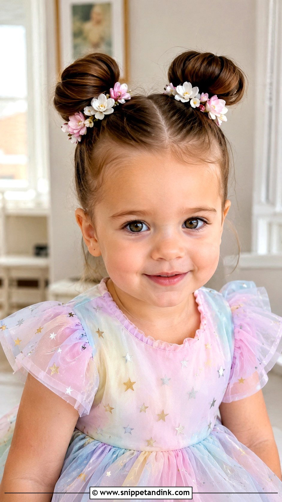 Space Buns for Toddlers - Snippet and Ink - 20 Flowergirl Hairstyle for Toddler Ideas