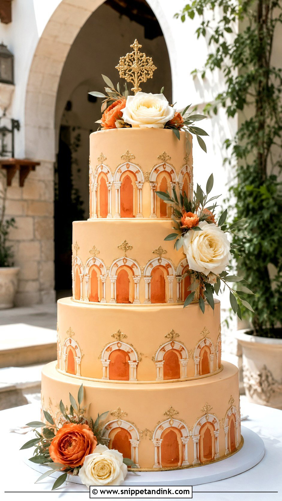 Spanish Arch Wedding Cake - Snippet and Ink - 30 Spanish Style Wedding Cake Ideas