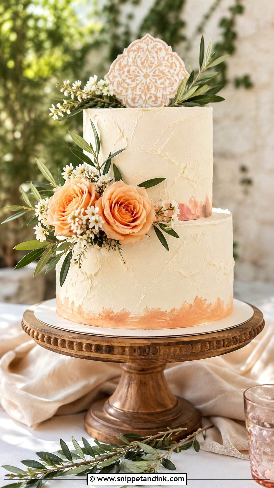 Spanish Buttercream Wedding Cake - Snippet and Ink - 30 Spanish Style Wedding Cake Ideas