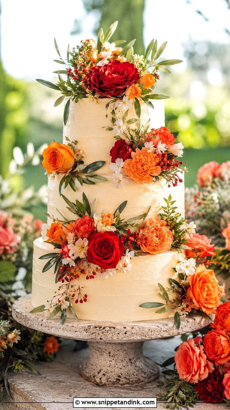 Spanish Floral Wedding Cake - Snippet and Ink - 30 Spanish Style Wedding Cake Ideas