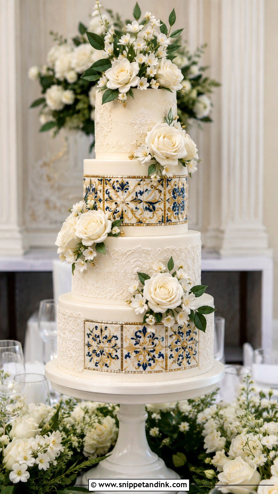 Spanish Fondant Wedding Cake - Snippet and Ink - 30 Spanish Style Wedding Cake Ideas