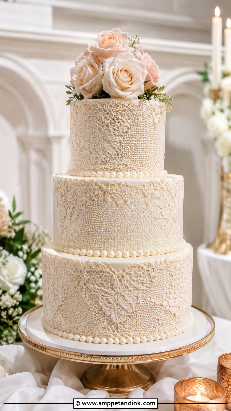Spanish Lace Wedding Cake - Snippet and Ink - 30 Spanish Style Wedding Cake Ideas