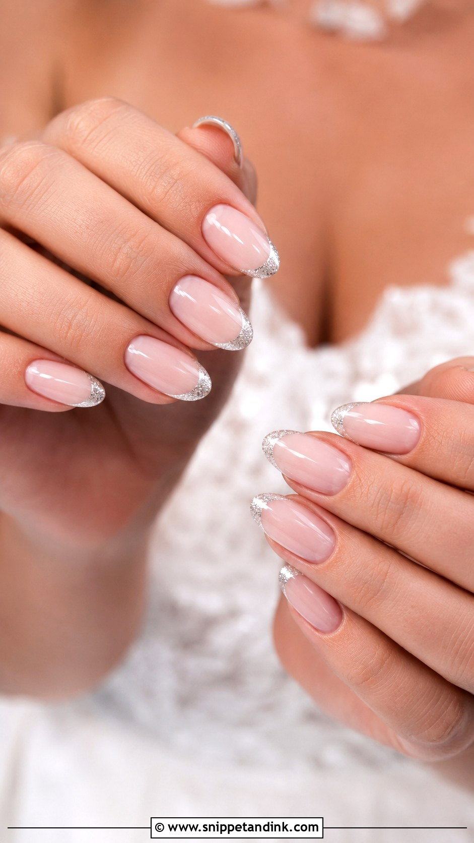 Sparkle French Wedding Nails - Snippet and Ink - 20 Sparkle Wedding Nails
