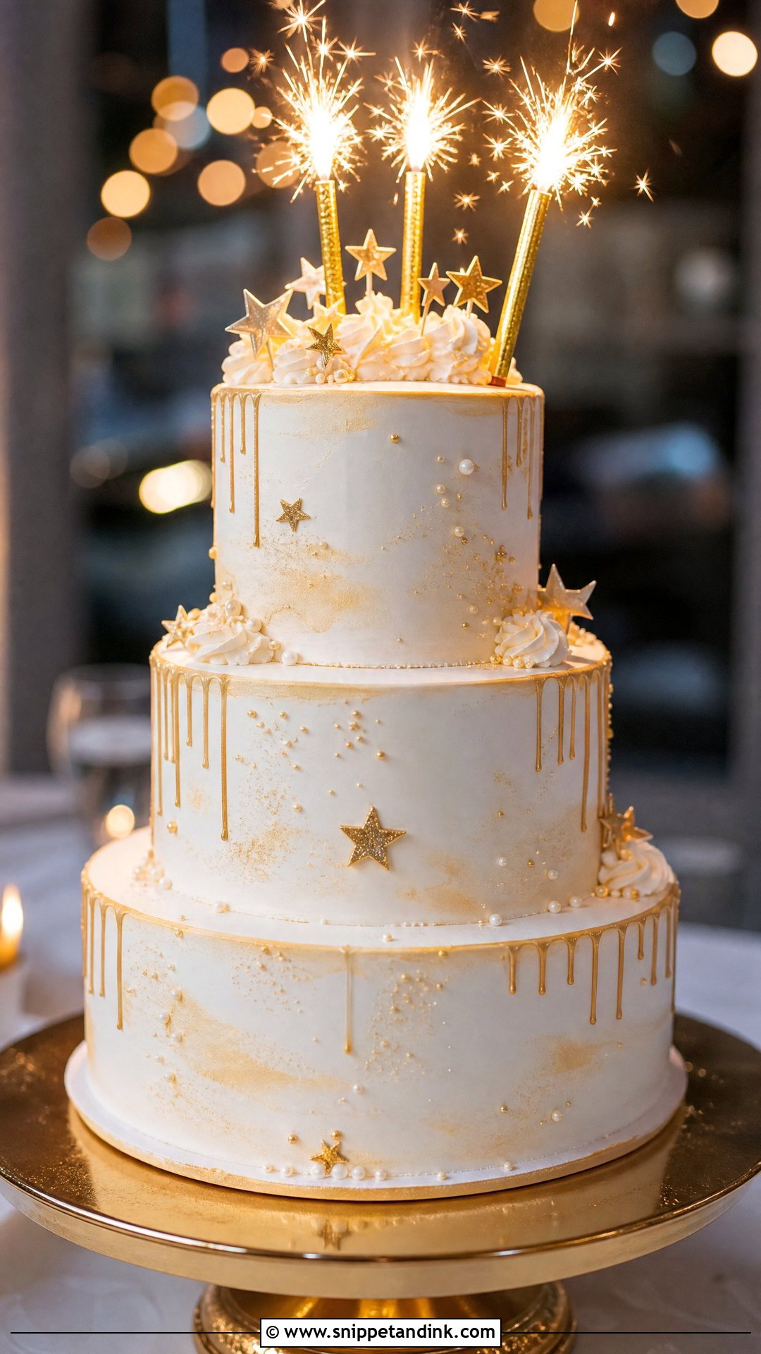 Sparkler Send Off Wedding Cake - Snippet and Ink - 20 Send Off Cake Ideas for Wedding