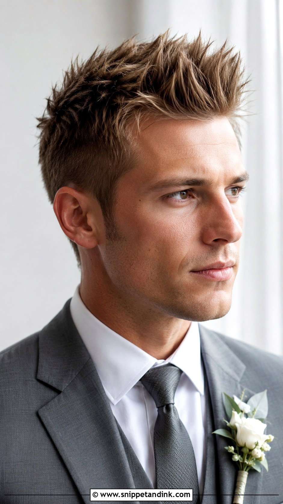 Spiky Textured Hair - Snippet and Ink - 25 Wedding Hairstyles for Men