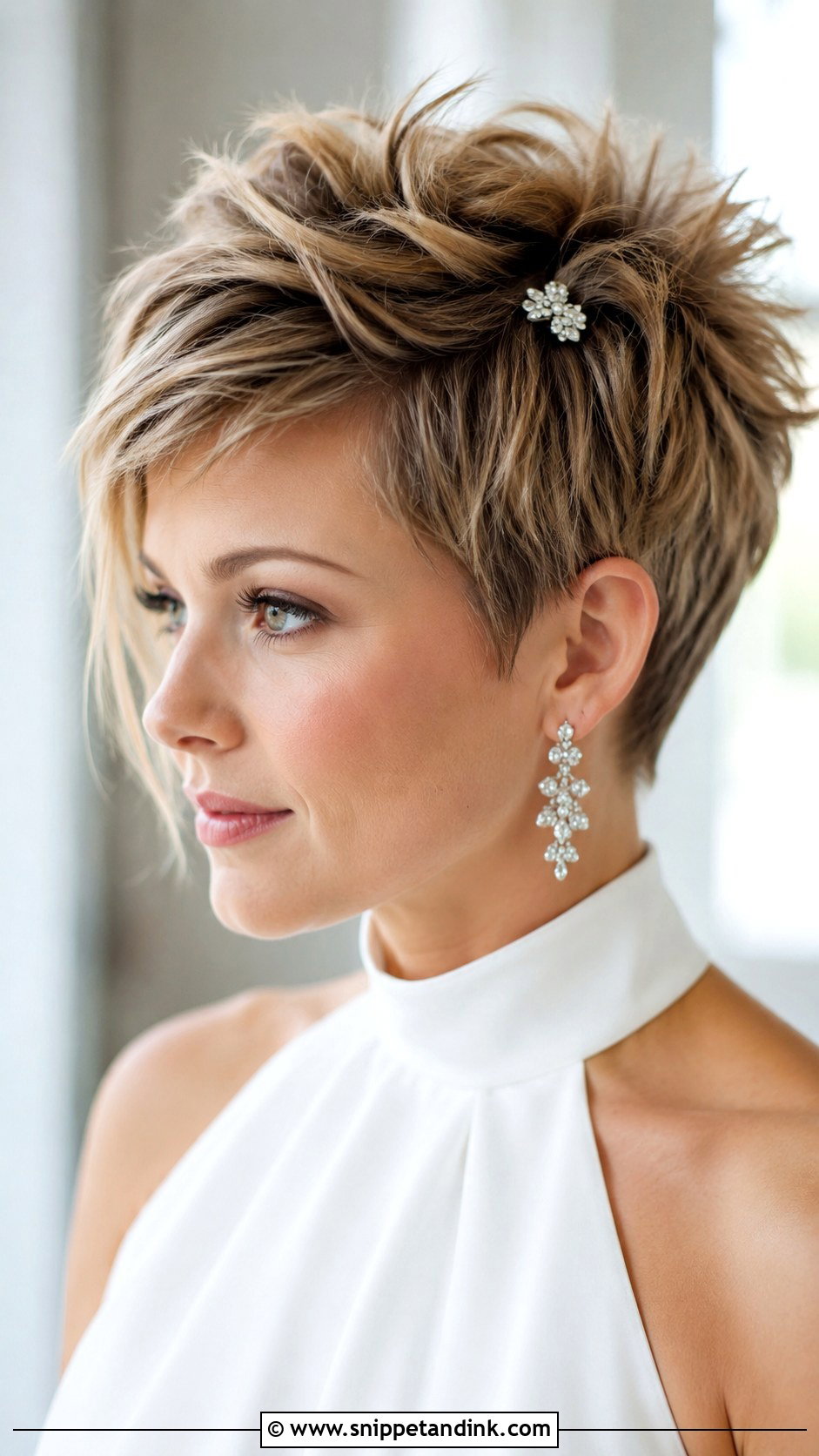Spiky Textured Pixie - Snippet and Ink - 25 Pixie Bridal Hair Ideas