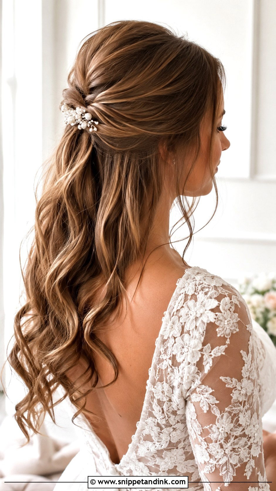 Spring Bridal Half Up Half Down Hair - Snippet and Ink - 15 Spring Wedding Hairstyles Bride