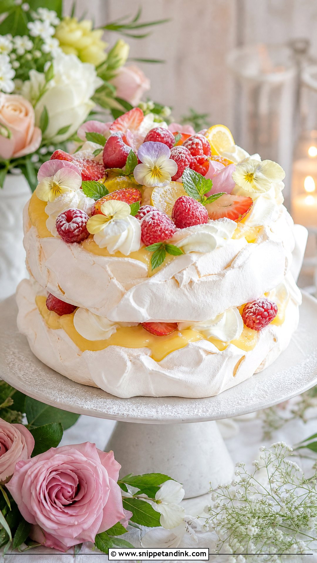 Spring Pavlova Wedding Cake - Snippet and Ink - 20 Pavlova Wedding Cake Ideas
