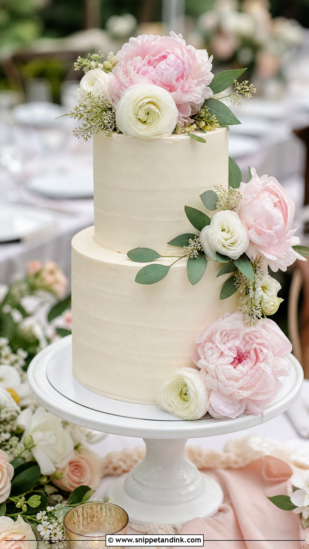 Spring Wedding Cake With Fresh Peonies - Snippet and Ink - 20 Spring Wedding Cake Ideas