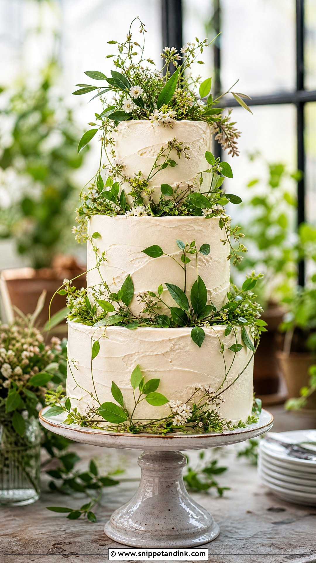 Spring Wedding Cake With Greenery - Snippet and Ink - 20 Spring Wedding Cake Ideas
