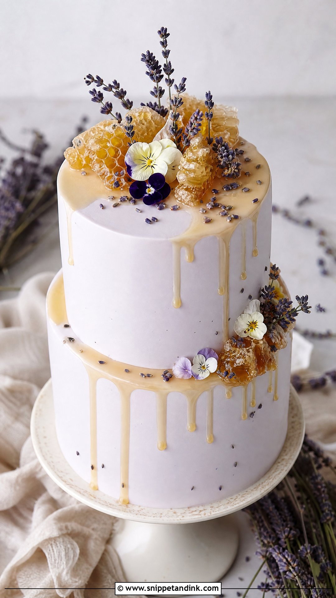 Spring Wedding Cake With Lavender Honey - Snippet and Ink - 20 Spring Wedding Cake Ideas