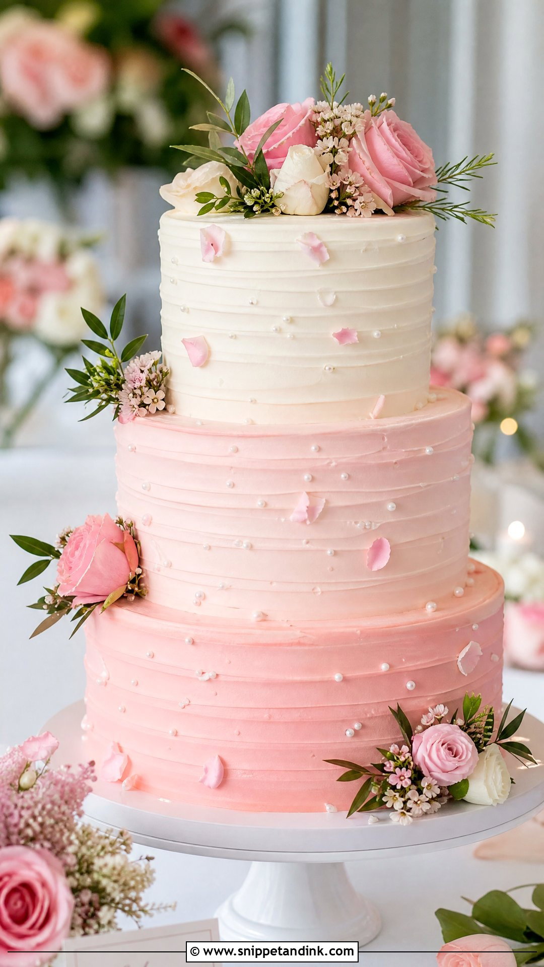 Spring Wedding Cake With Ombre Color - Snippet and Ink - 20 Spring Wedding Cake Ideas