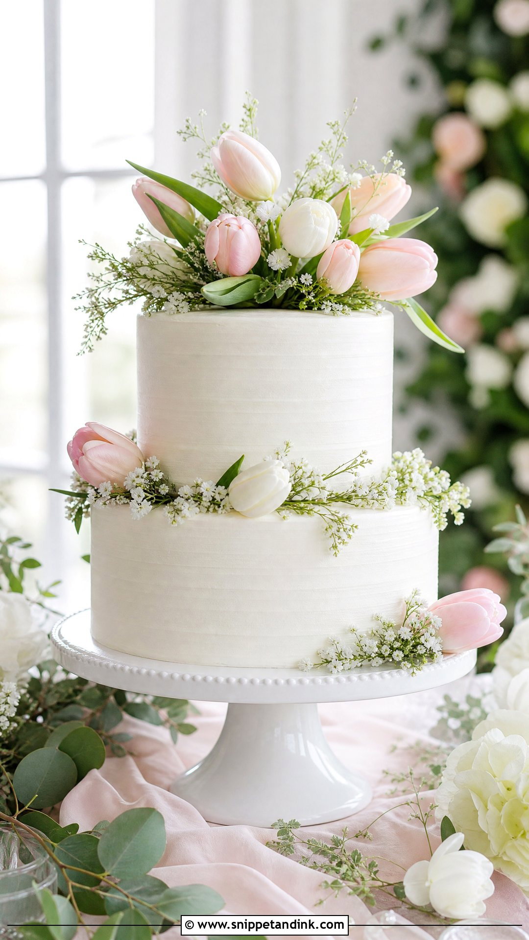 Spring Wedding Cake With Tulips - Snippet and Ink - 20 Spring Wedding Cake Ideas
