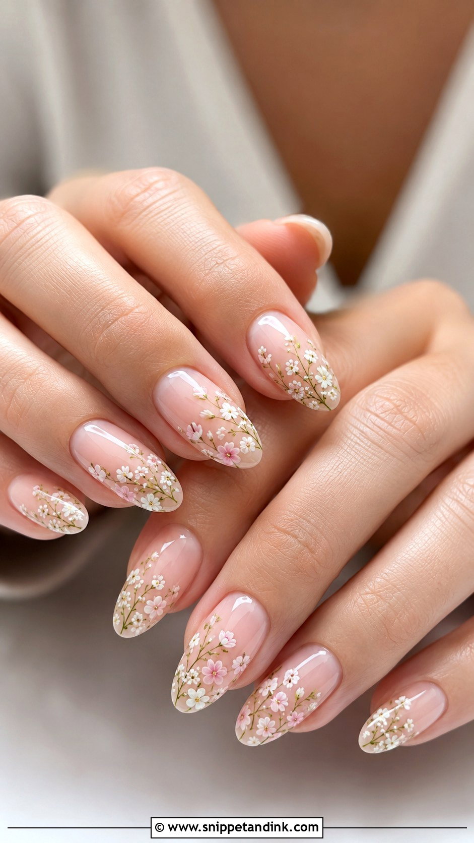 Spring Wedding Floral Nails - Snippet and Ink - 20 Spring Wedding Nails for Bride