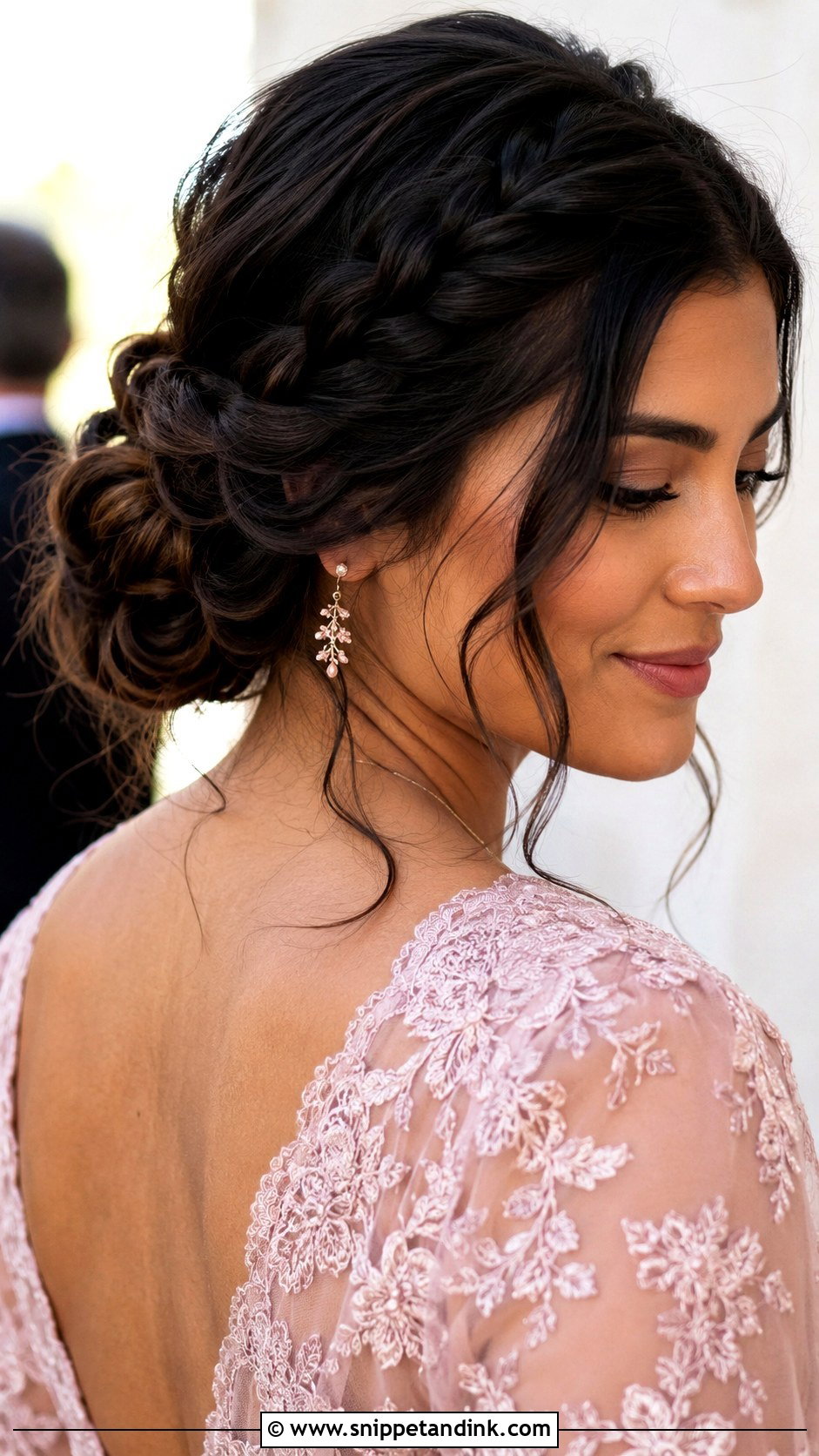 Spring Wedding Guest Braided Bun - Snippet and Ink - 15 Spring Wedding Guest Hairstyles