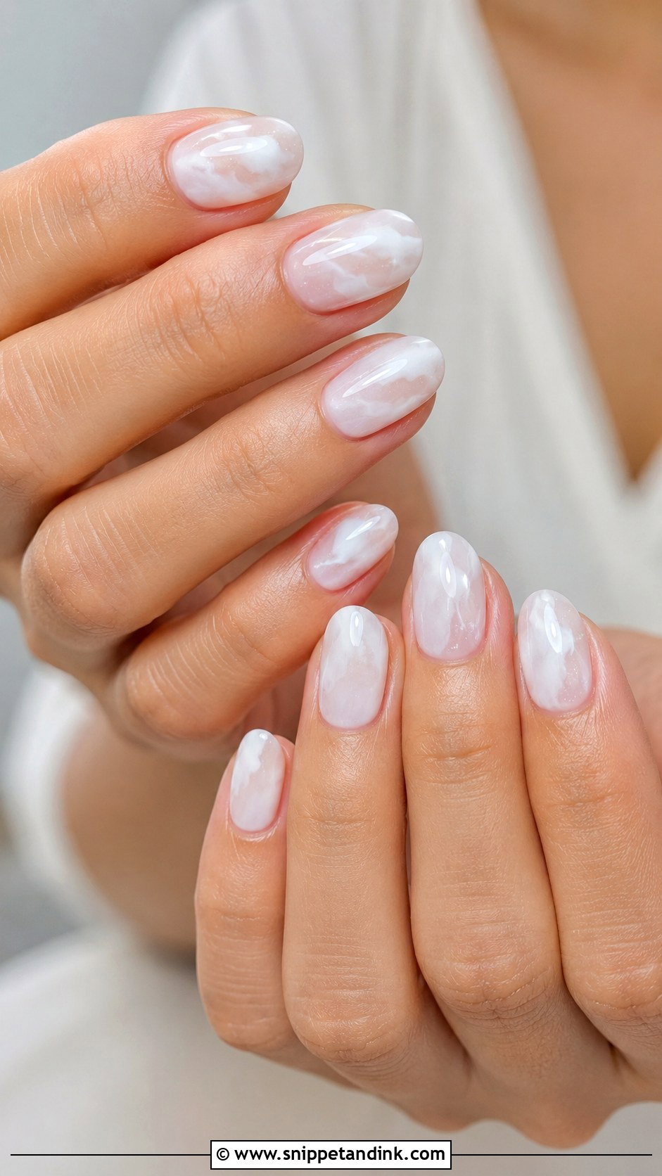 Spring Wedding Milky White Nails - Snippet and Ink - 20 Spring Wedding Nails for Bride