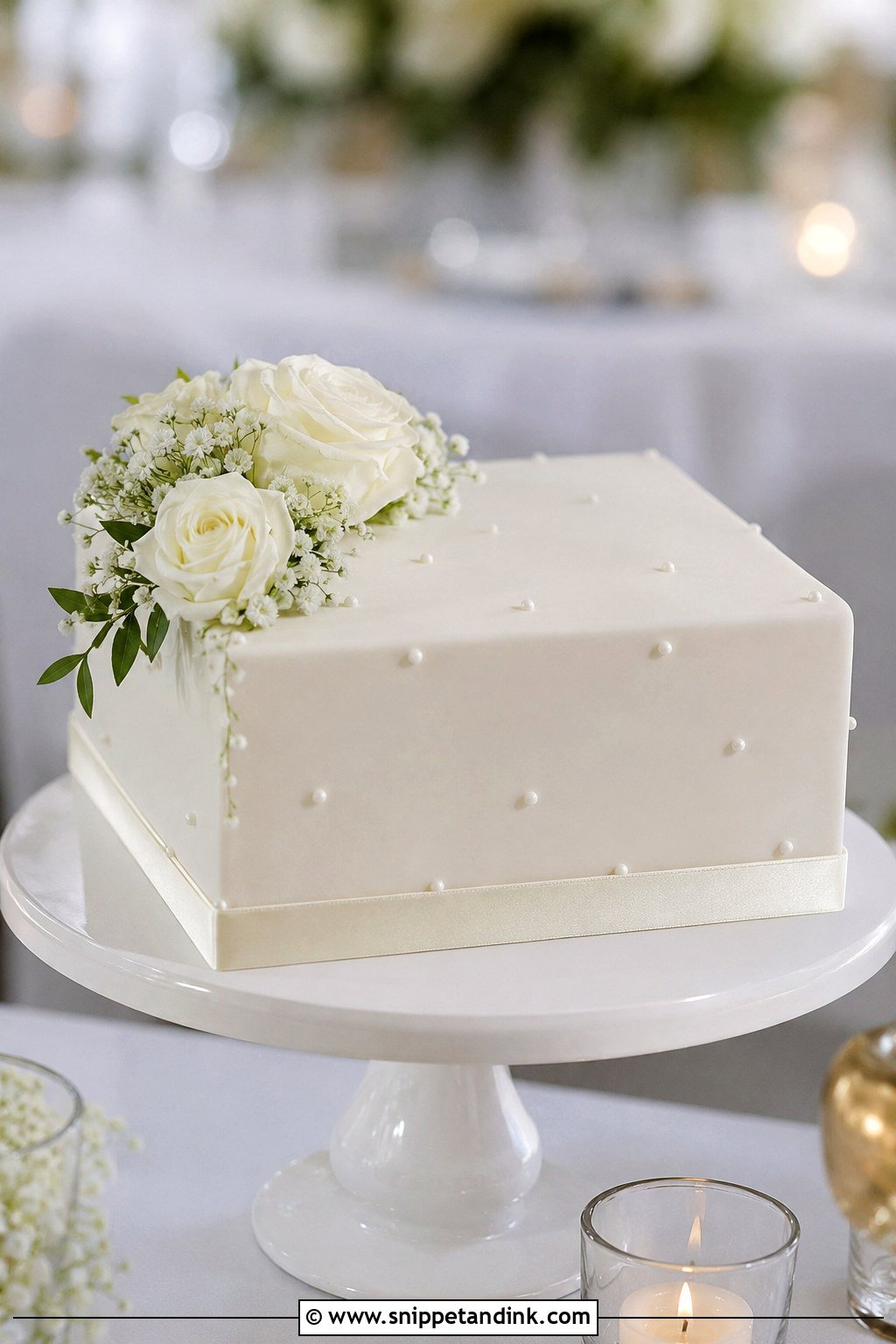 Square 1 Layer Wedding Cake - Snippet and Ink - 20 1 Layer Wedding Cake Ideas