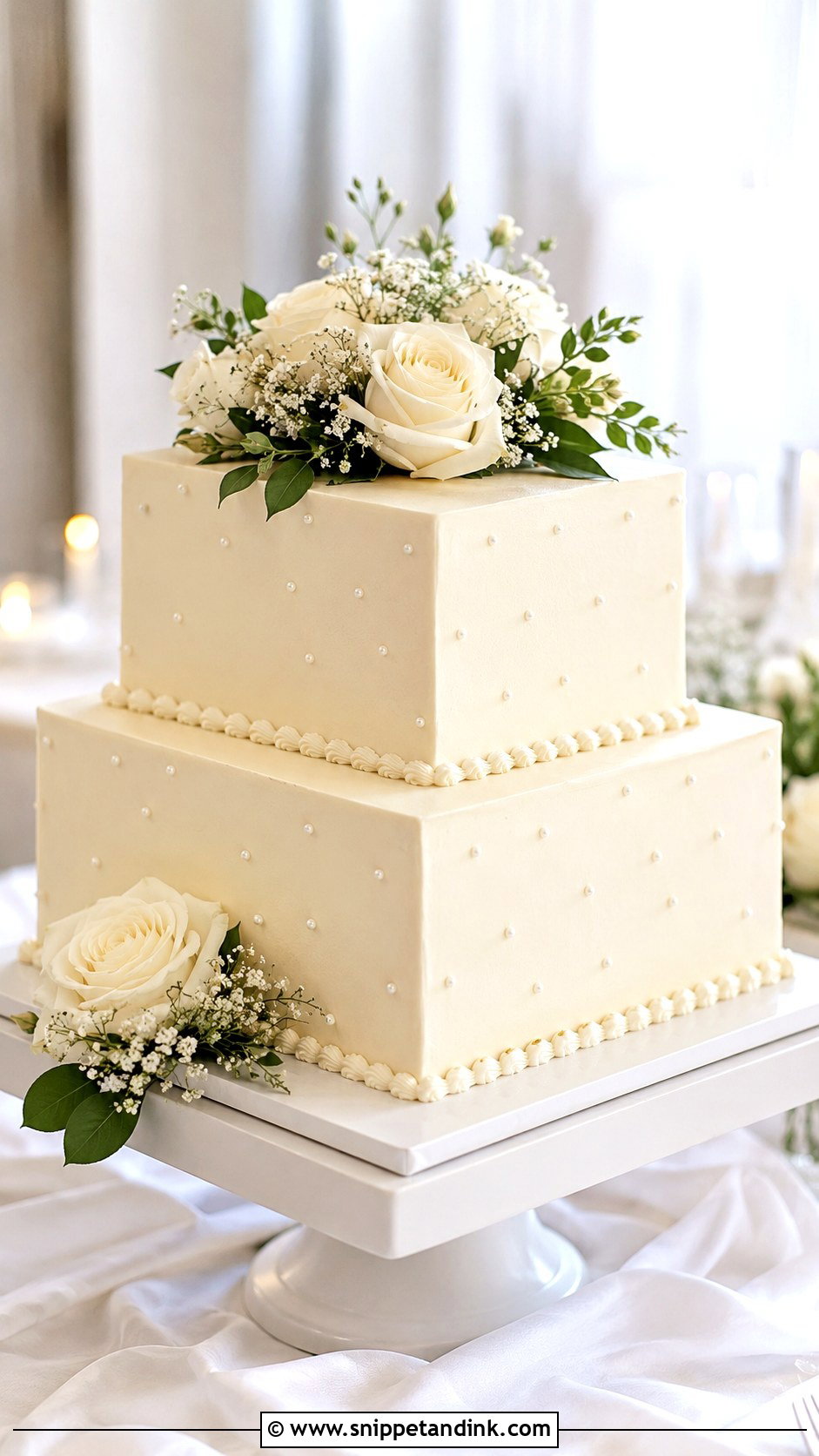 Square 2 Tier Wedding Cake - Snippet and Ink - 20 2 Tier Wedding Cakes