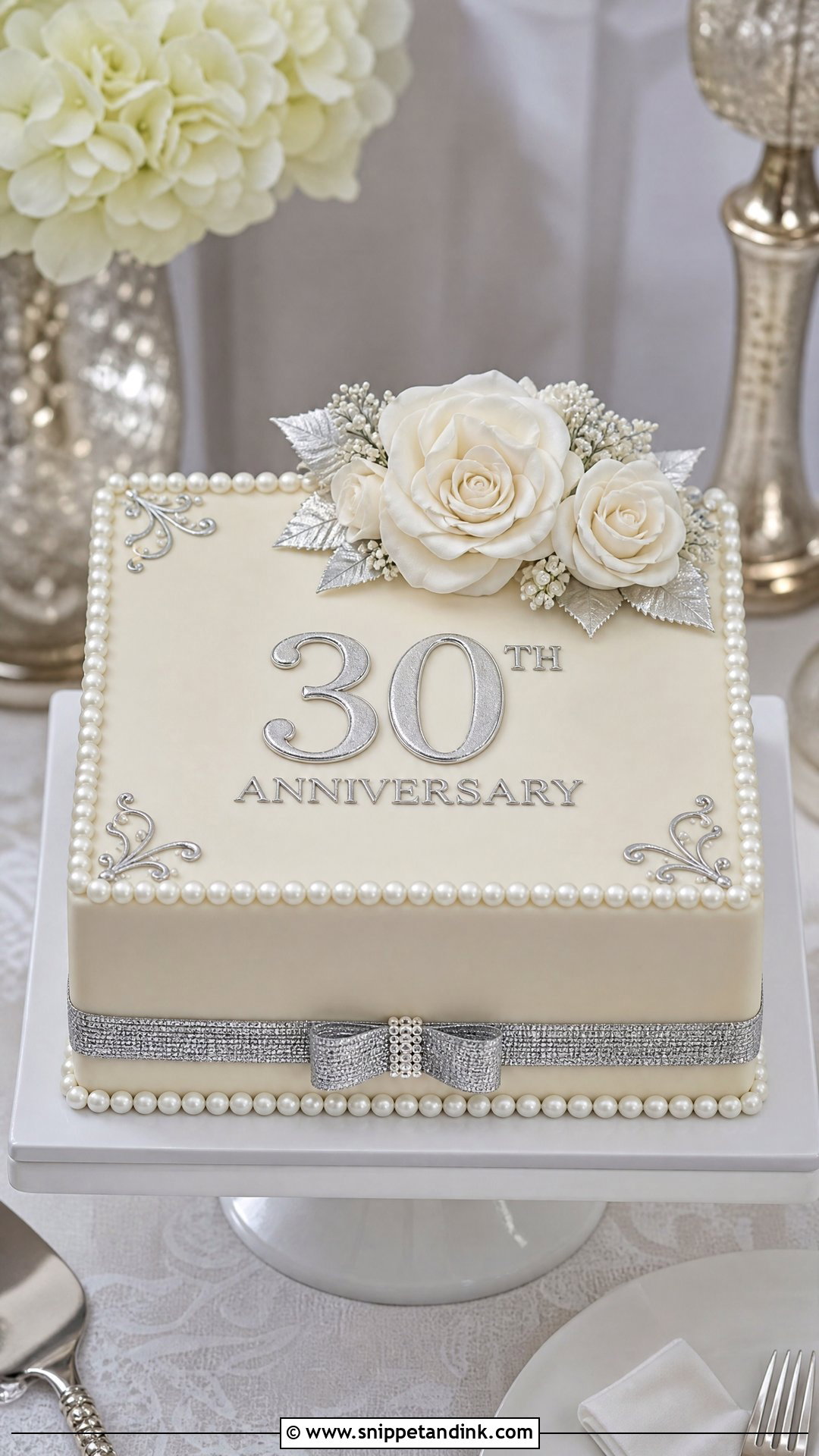 Square 30th Anniversary Cake - Snippet and Ink - 25 30th Anniversary Cake Ideas