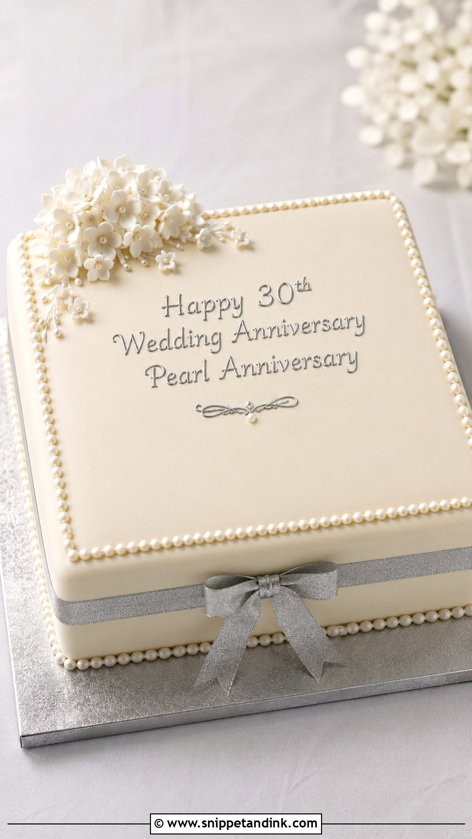 Square 30th Anniversary Cake - Snippet and Ink - 20 30th Wedding Anniversary Cake Ideas