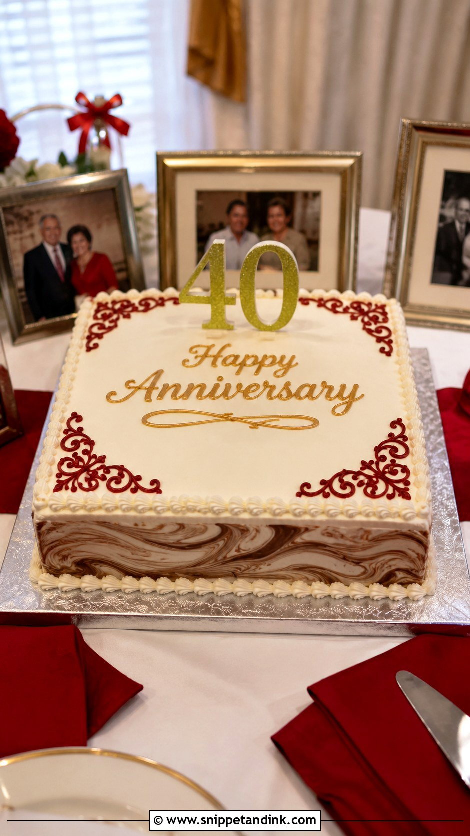 Square 40th Anniversary Cake - Snippet and Ink - 20 40th Anniversary Cake for Parents
