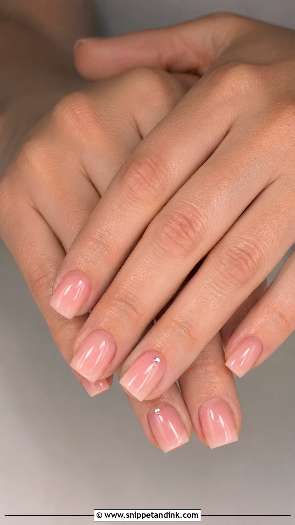 Square Acrylic Bridal Nails With Sheer Pink - Snippet and Ink - 20 Acrylic Bridal Wedding Nails
