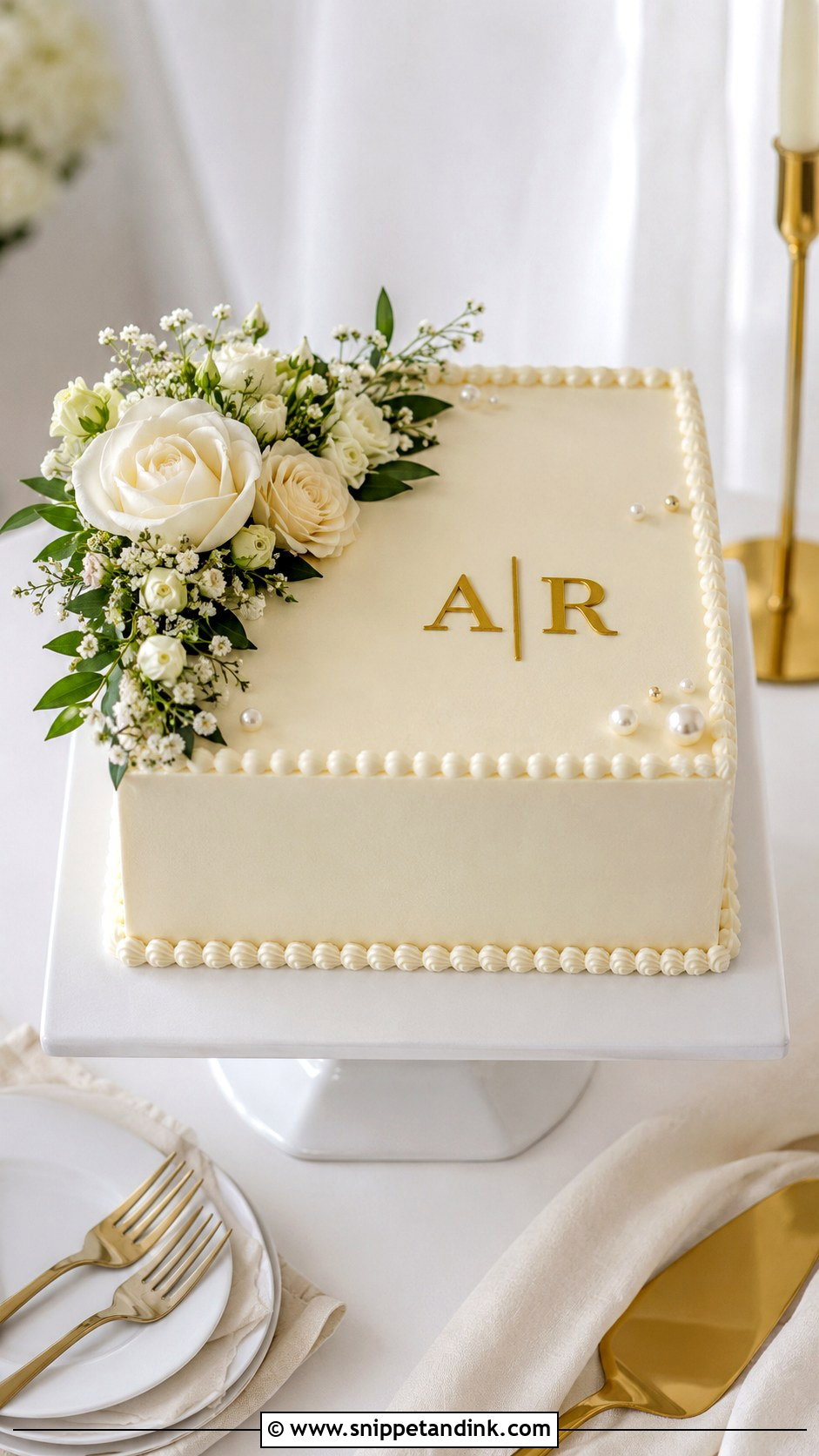 Square Anniversary Cake - Snippet and Ink - 20 Aesthetic Anniversary Cake Designs