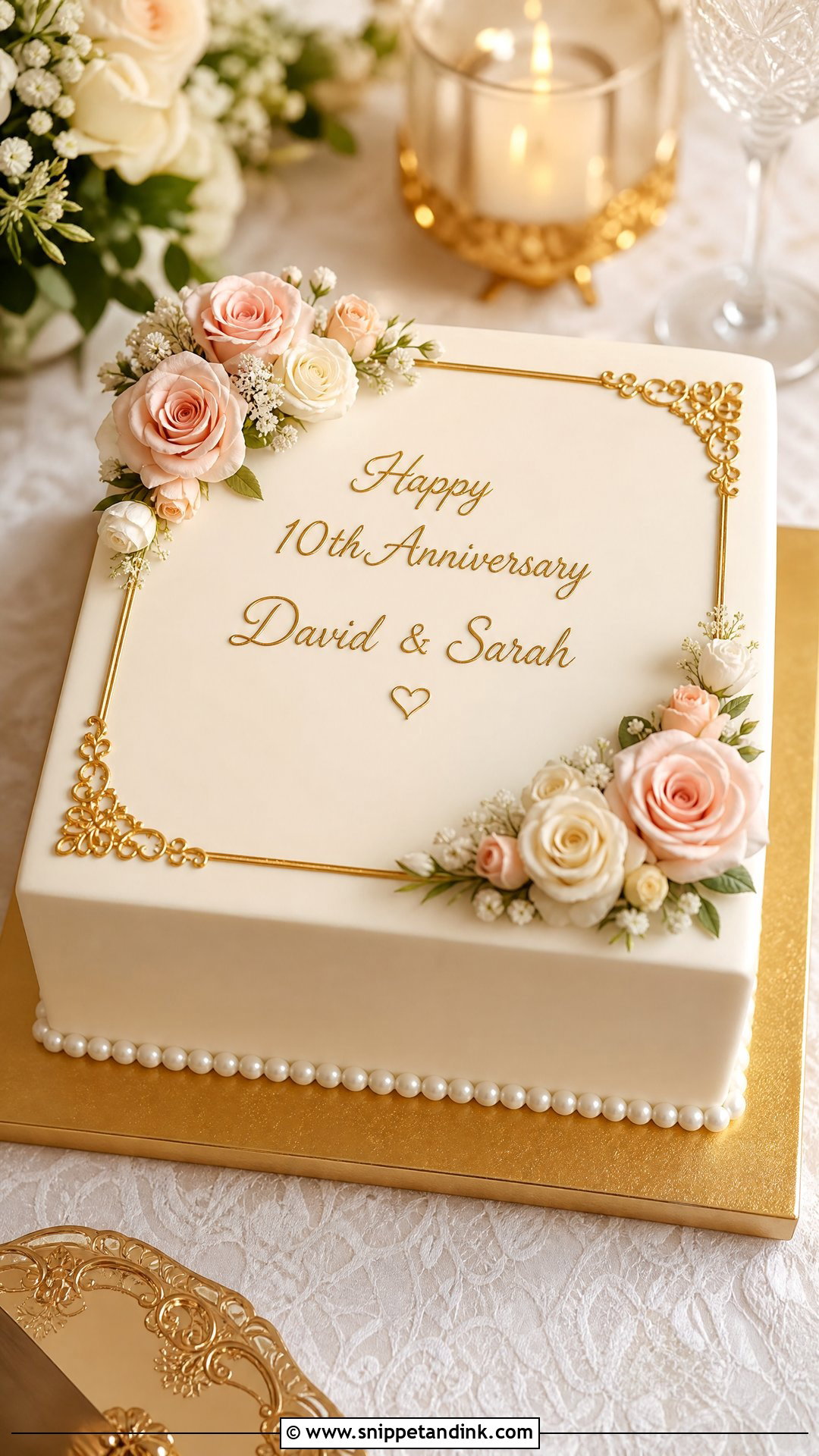 Square Anniversary Cake - Snippet and Ink - 35 Anniversary Cake Designs
