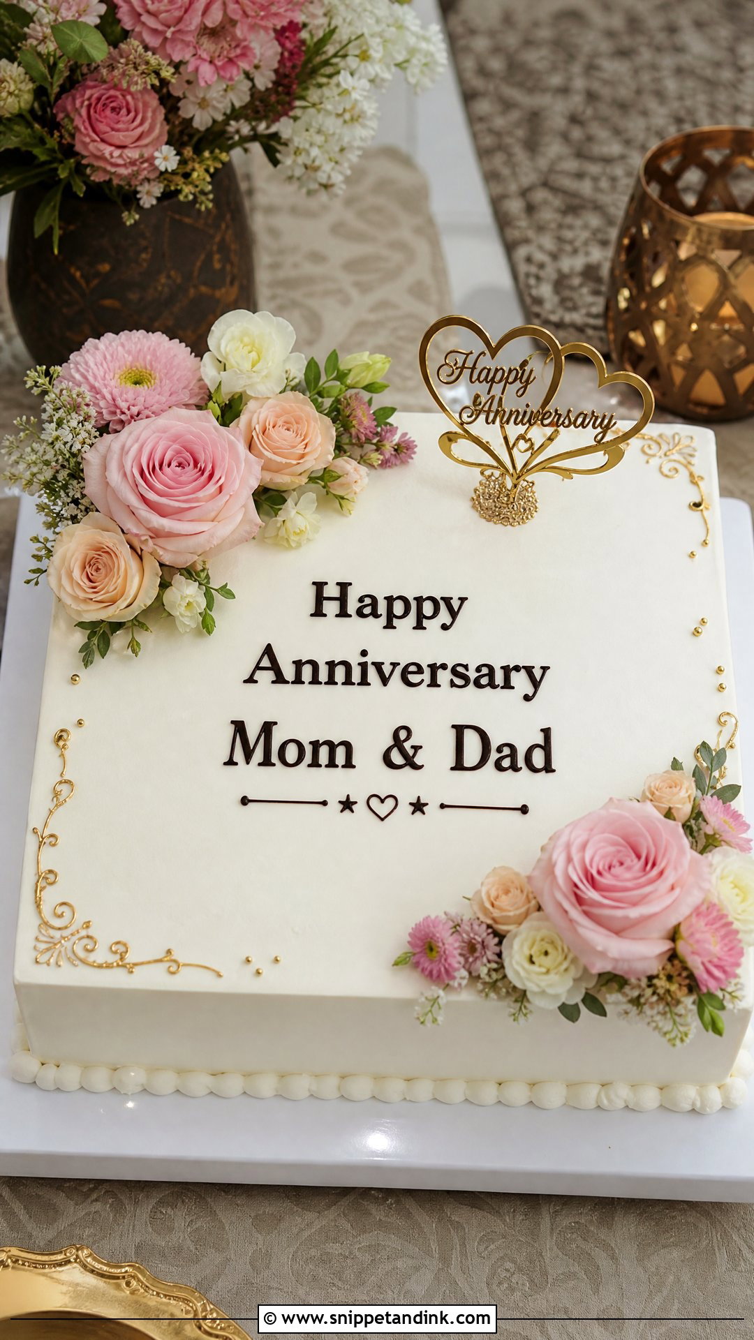 Square Anniversary Cake for Parents - Snippet and Ink - 30 Anniversary Cake for Parents