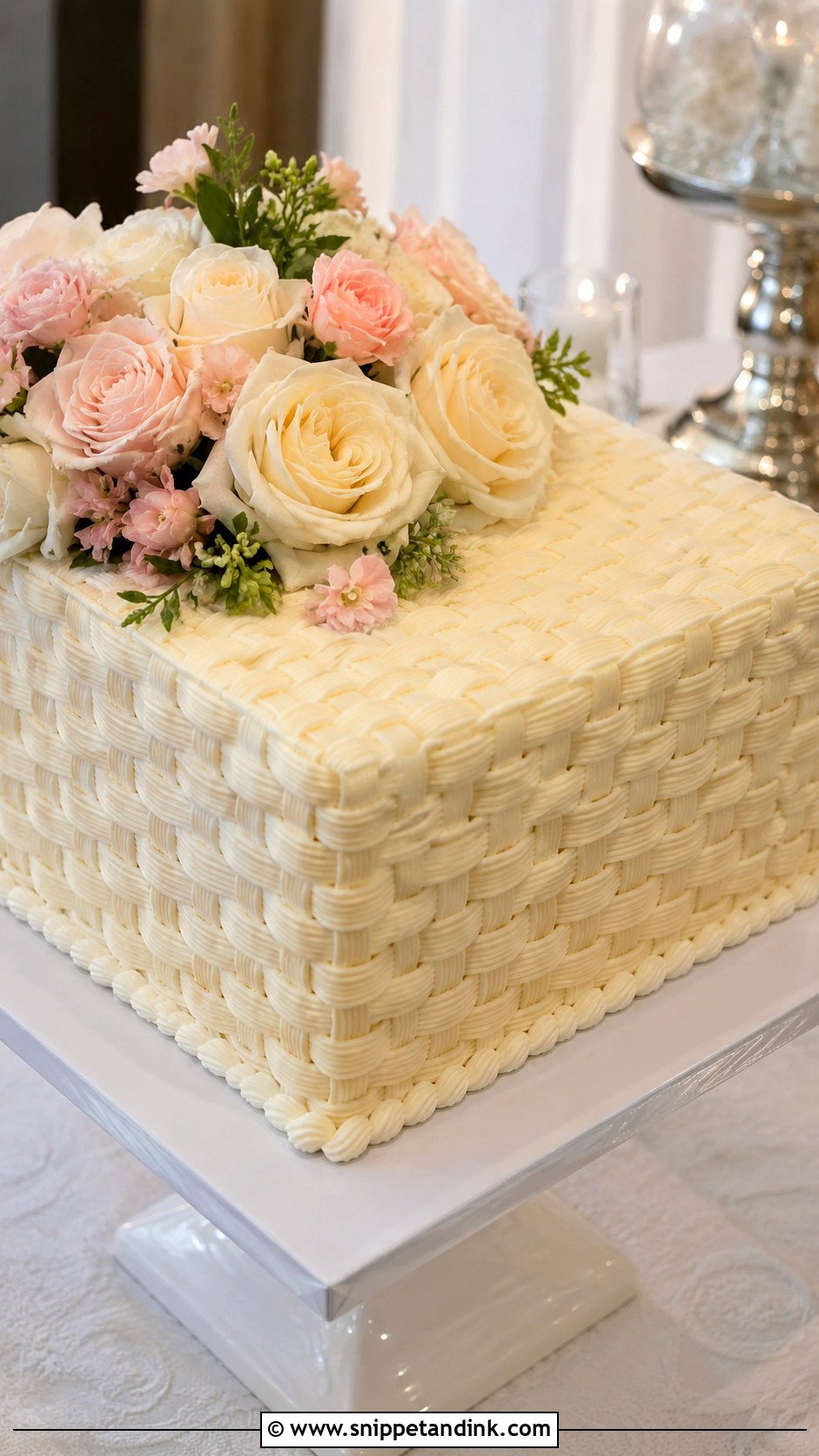 Square Basket Wedding Cake With Flowers - Snippet and Ink - 20 Basket Cakes with Flowers for Wedding