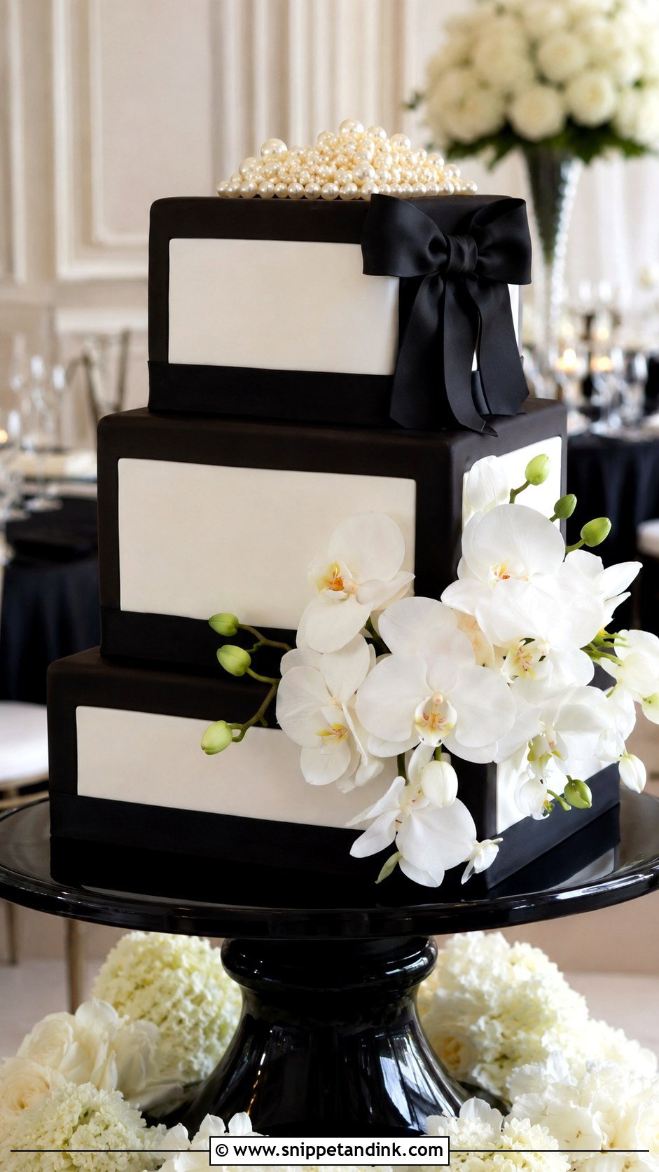 Square Black And White Wedding Cake - Snippet and Ink - 20 Square Cake Designs for Wedding