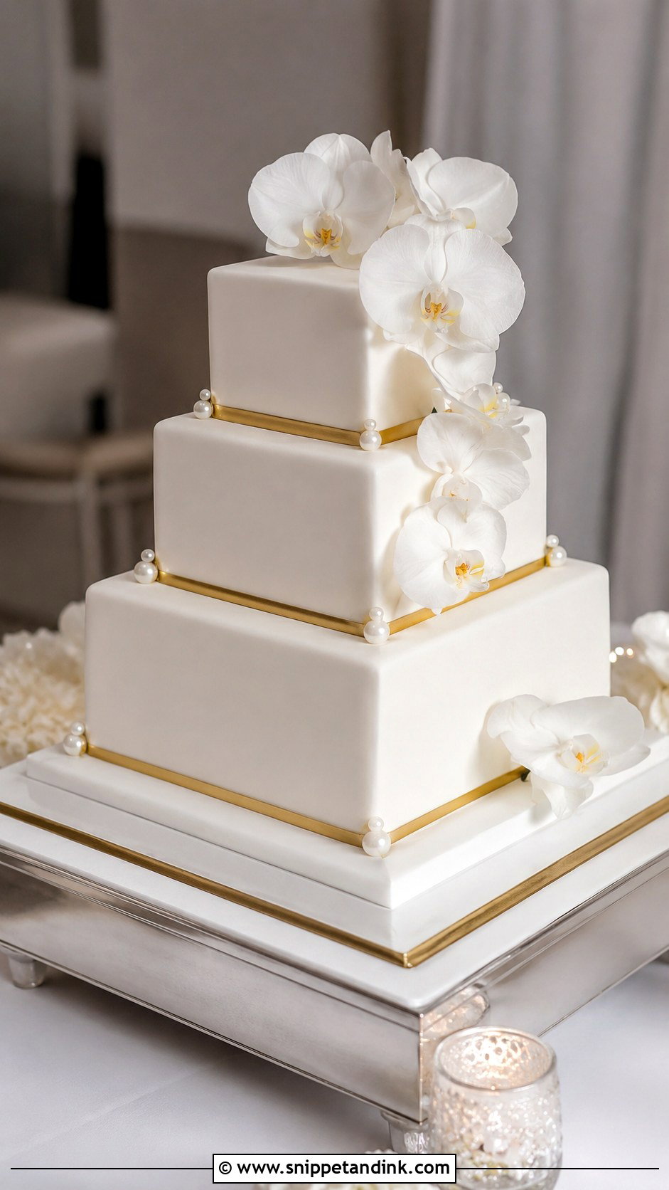 Square Bridal Cake - Snippet and Ink - 20 Bridal Cakes