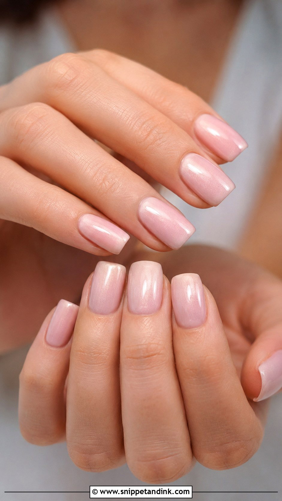Square Bridal Nails With Blush Pink - Snippet and Ink - 20 Square Bridal Wedding Nails