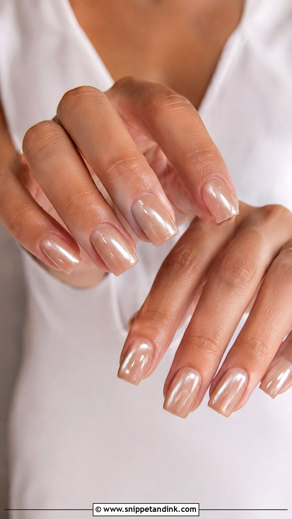 Square Bridal Nails With Cat Eye - Snippet and Ink - 20 Square Bridal Wedding Nails