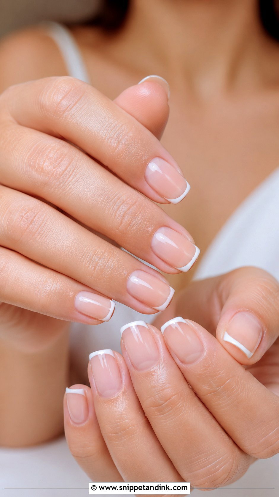 Square Bridal Nails With Micro French Tips - Snippet and Ink - 20 Square Bridal Wedding Nails