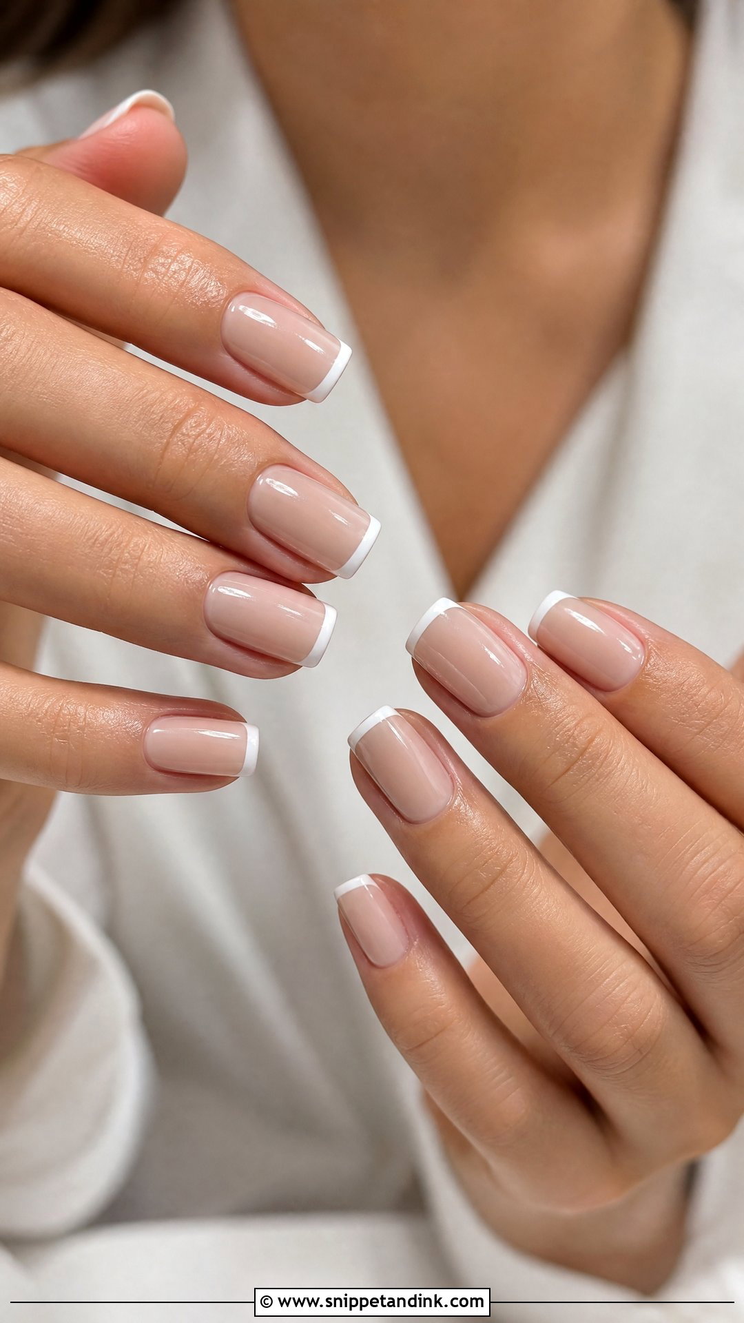 Square Bridal Nails With Thin French Tips - Snippet and Ink - 25 Bridal Nail Art Designs